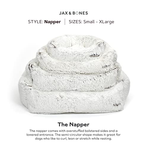 Napper White Faux Fur Dog Bed w (Medium / White)