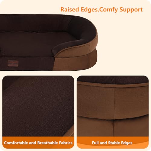 Orthopedic Waterproof Large Dog Bed Sofa (Brown / Large(38 x 28.5 x 6 inch))