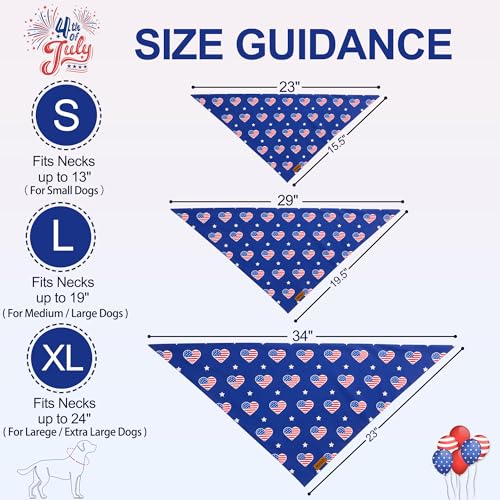 4th of July Dog Bandanas (X-Large / 4th of July - red, white and blue)
