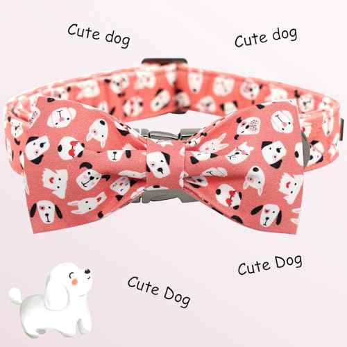 Pink Heart Print Dog Collar (Cute Dog / X-Small (Pack of 1))