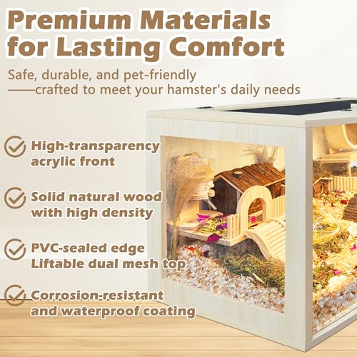 Hamster Cage Chew Proof Wood (24"L x 16"W)