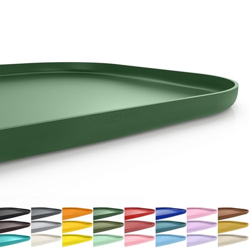 Waterproof Silicone Pet Food Mat with Raised Edge for Dog & Cat (Dark Olive / 19"L x 12"W)