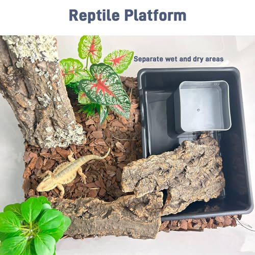 2 Pcs Humid Hideout Cave for Reptiles (Black / Large (2 Count))