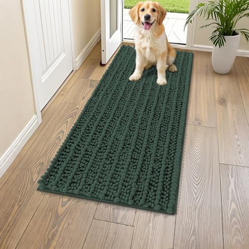 Dog Door Mat for Muddy Paws 47x24 (Layered-Green / 47"X24")