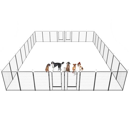 Dog Playpen Outdoor Extra Wide 32 Panels Heavy Duty Dog Fence 50" (32"W x 50"H)