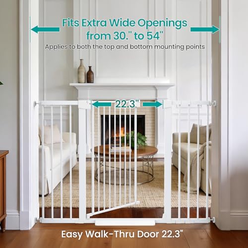 36" Extra Tall Baby Gate (White / 30"-54" W x 36" H)