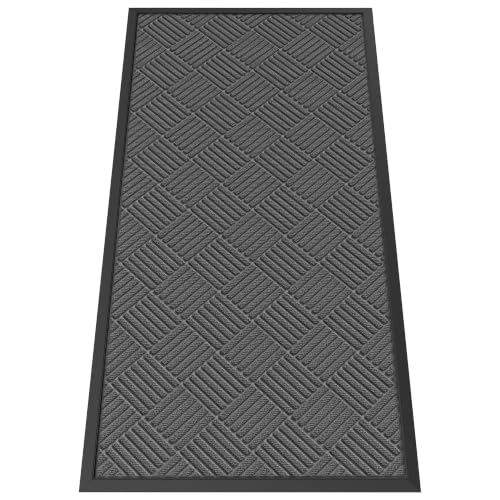 Indoor Outdoor Door Mat (Grey Diamond / 2' x 4' (Rectangular))
