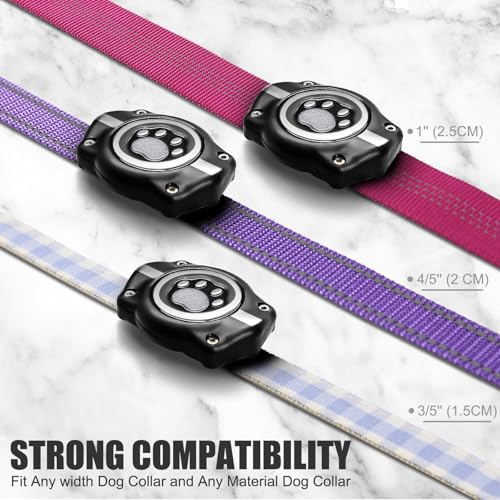 AirTag Dog Collar Holder 2 Pack Compatible with Apple Air Tag 1st & 2nd Gen (Bright striped black / 2 Pack)