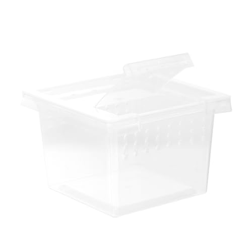 Clear Plastic Insect Feeding Box Small Critter Keeper Portable Mini Terrarium Cage 2.76X2.76X1.77In Ideal for Reptiles Amphibians and Small Animals