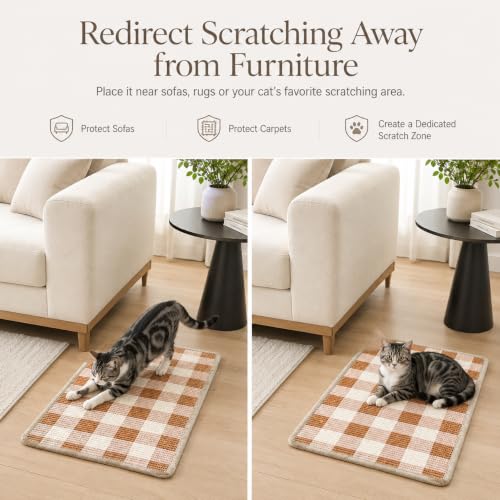 Cat Scratcher Mat (Coffee White)