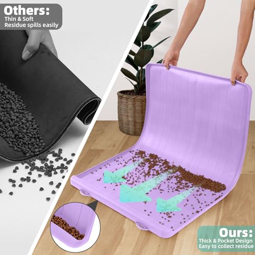 Cat Mat for Food and Water (Purple / 39.4"L x 27"W)