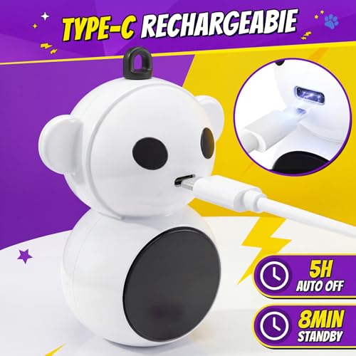 2-in-1 Interactive Laser Pointer Cat Toy & Flying Bird Wand for Indoor Cats (White)