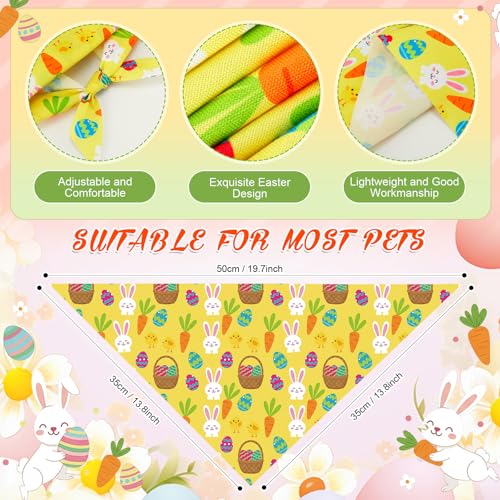 50 Pcs Spring Dog Bandanas Bulk Bunny Egg Carrot Bandanas for Dogs Triangle Kerchief Bibs Scarf Set for Pet Easter Costume Photo Props Accessories Pet Shops (Easter / 19.7 x 13.8 x 13.8'')