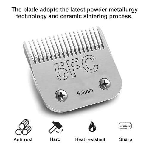 Wide Blade for Pet Grooming (Silver/7FW-3Pack)