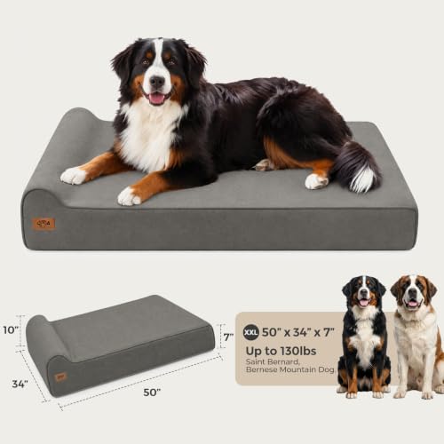 XXL 35D Memory Foam Dog Bed for Extra Large Dogs (XX-Large / Dark Grey)