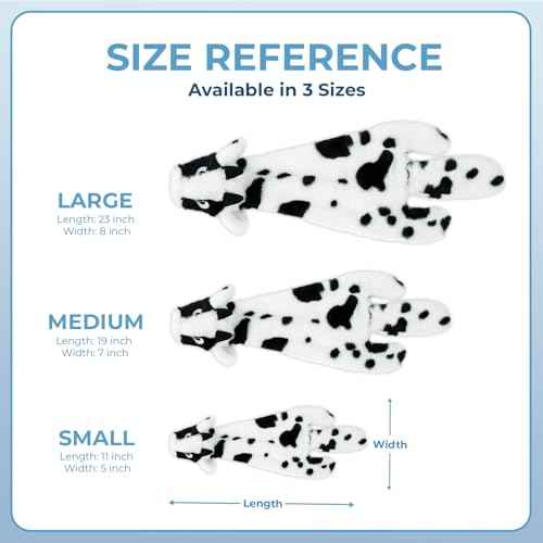 2-in-1 Stuffless Squeaky Dog Toy - Cow, Monkey, Medium (Multicolor/Monkey & Cow / Medium)