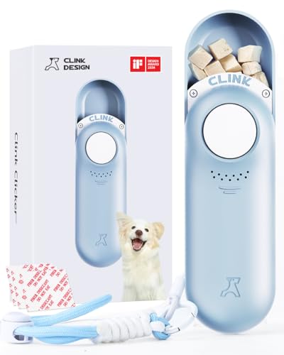 Dog Training Clicker & Dog Clicker with Treat Storage (Blue)