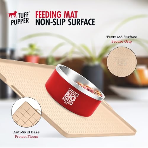 28x20 Large Dog Feeding Mat for Food and Water (Beige / Large - 28" x 20")