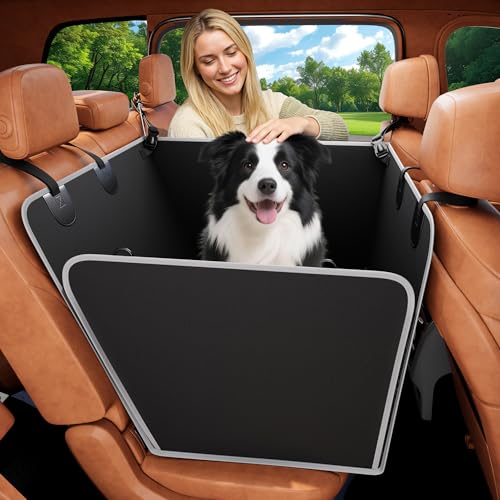 Half Dog Car Seat Cover for Back Seat (Black)