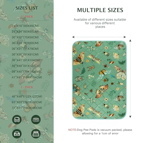 Washable Pee Pads for Dogs (Green / 40x28 inch - 2pcs)