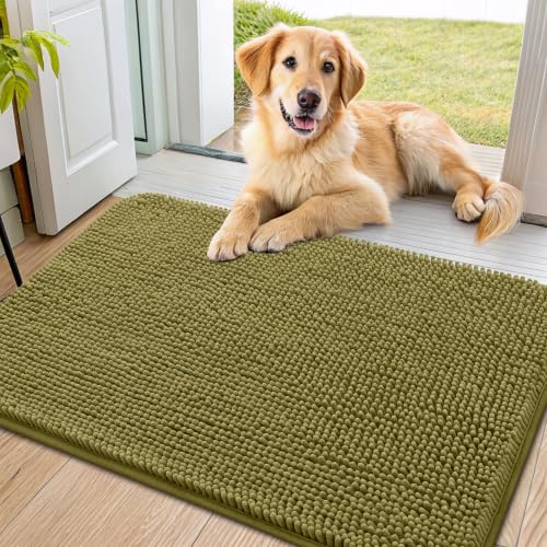 Dog Door Mat for Muddy Paws 40x24 (Willow Green / 40"X24")