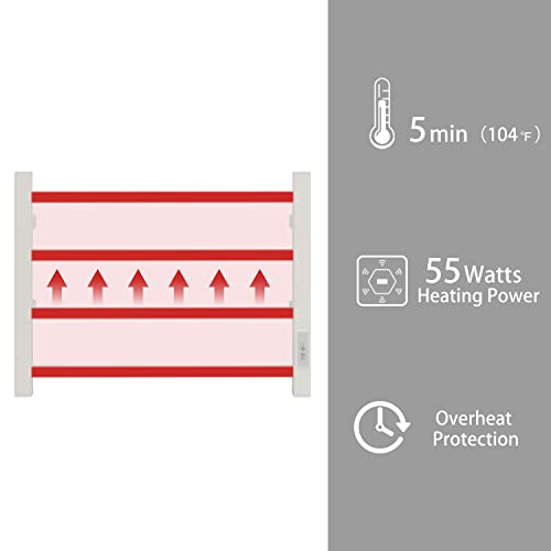 Towel Warmer 4 Bars for Bathroom Wall Mounted Bath Towel Heater Hardwired and Plug (4 Bars / Square-white)