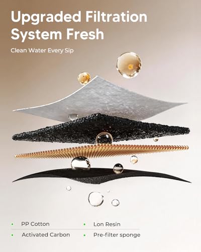 Stainless Steel Cat Water Fountain with 6 Filters