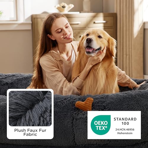 Human Dog Bed for Adult (71"L x 44"W x 12"Th / Dark Grey)