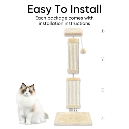 Cat Scratching Post for Indoor Cats (Beige)