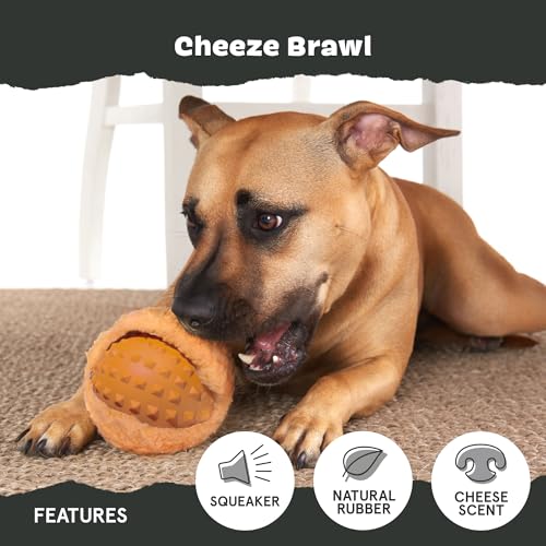 Cheeze Brawl Super Chewer Plush Toy with Hard Core Center (Cheeze Brawl - Large)