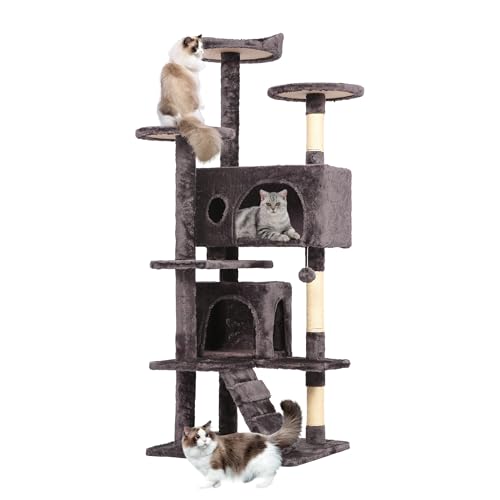 54" Cat Tree Tower (54in / Purple Gray)