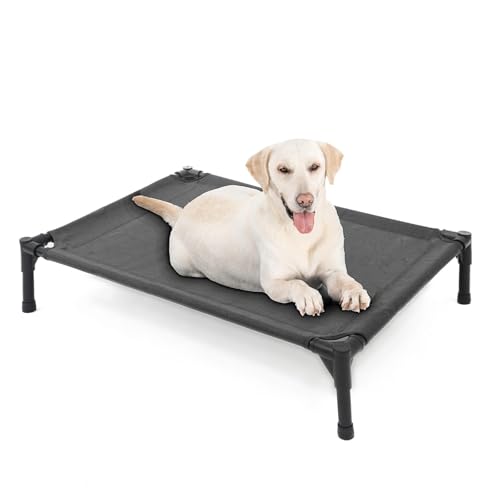 Elevated Dog Bed for Large Dogs (Dark Grey / Large)