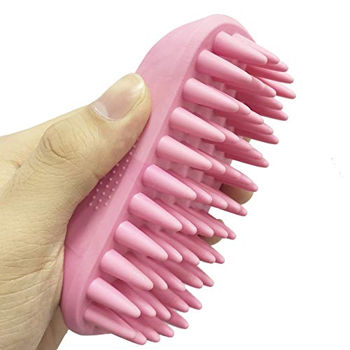 Pet Silicone Shampoo Brush for Long & Short Hair (Pink)
