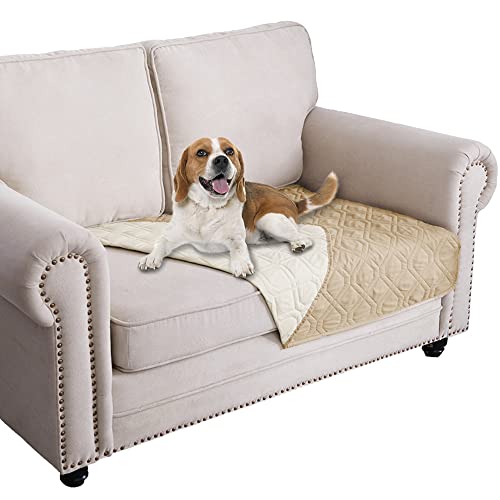 Waterproof Dog Bed Cover Pet Blanket for Furniture Bed Couch Sofa Reversible (30x53 Inch (Pack of 1) / Sand+beige)