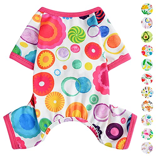Dog Pajamas Pjs Spring Summer Dog Clothes for Small Dogs Girl (Floral / Large (10-15))