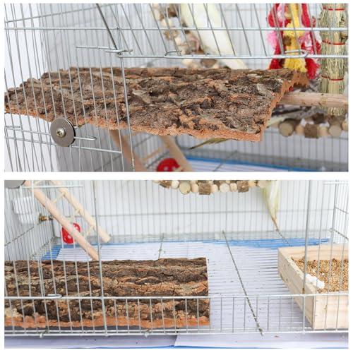 4 Pack Natural Cork Bark Bird Perch Stand (15.7 × 11.8 inch)