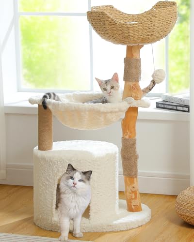 Modern Cat Tree for Large Cats (40" / Cloud White)