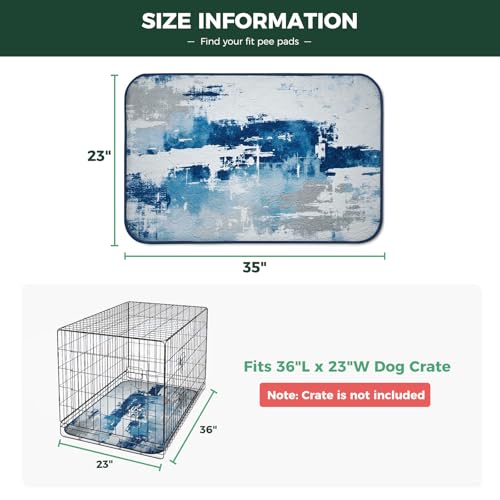 Washable Pee Pads for Dogs (Tie-dye Blue / 23" x 35" (2 Packs))
