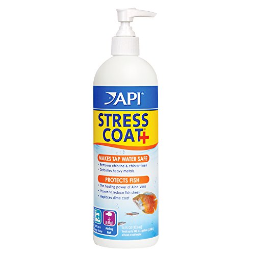 STRESS COAT Aquarium Water Conditioner 16 (16 fl oz / Aquarium Treatment with Pump)