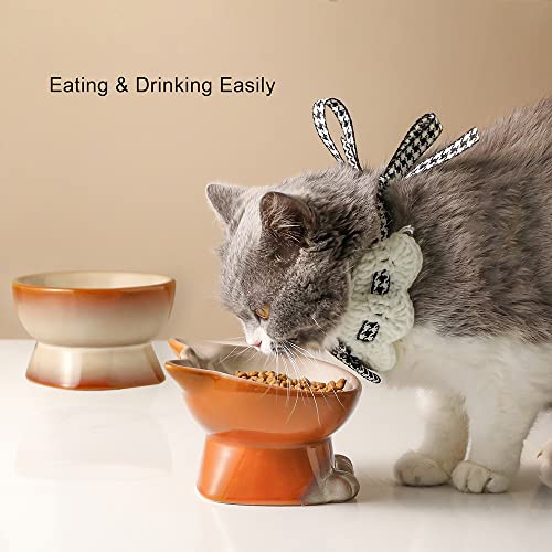 Elevated Cat Bowls (4.5 OZ+8 OZ / Brown)