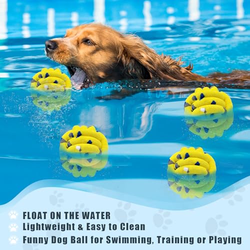 Dog Balls 4 Pack Tennis Ball Toys Dog Toy (4 Pack / Yellow)