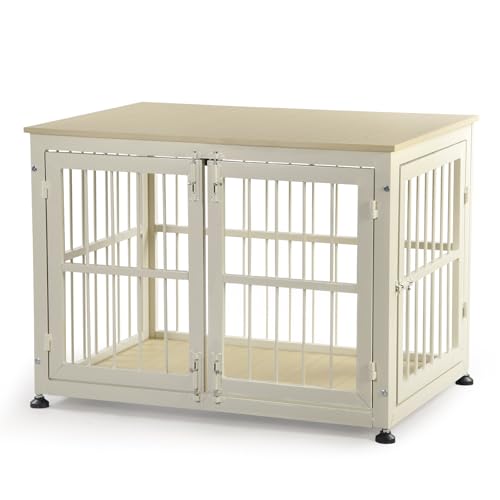 40 Inch Dog Crate Furniture for Large Medium Dogs (Beige / 40.0"L x 27.4"W x 28.7"H)