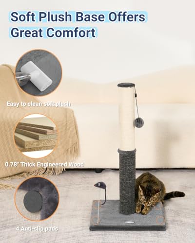 Tall Cat Scratching Post (29.5" / Smokey Gray)
