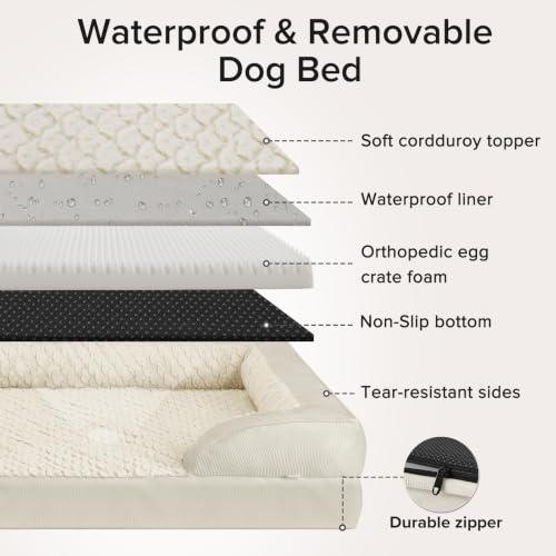 Orthopedic Dog Beds Large Sized (Beige / XL (42"x 32"x 7"))