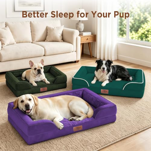 Waterproof Orthopedic Dog Beds for Extra Large Dog (45.0"L x 35.0"W x 8.5"Th / Olive Green)