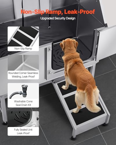 Stainless Steel Dog Washing Station (Right RAMP / 62 inch)