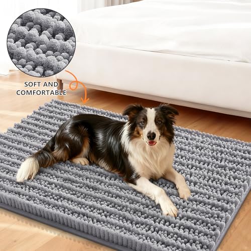 Dog Door Mat for Muddy Paws 44x24 (Layered-Grey / 44"X24")