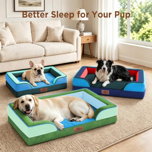 Orthopedic Dog Beds for Large Sized Dog with Bolster (36.0"L x 27.0"W x 8.0"Th / Philadelphia)