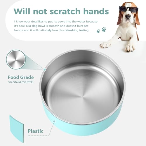 Dog Bowl Stainless Steel Food and Water Bowl (40 oz / Mint Green)