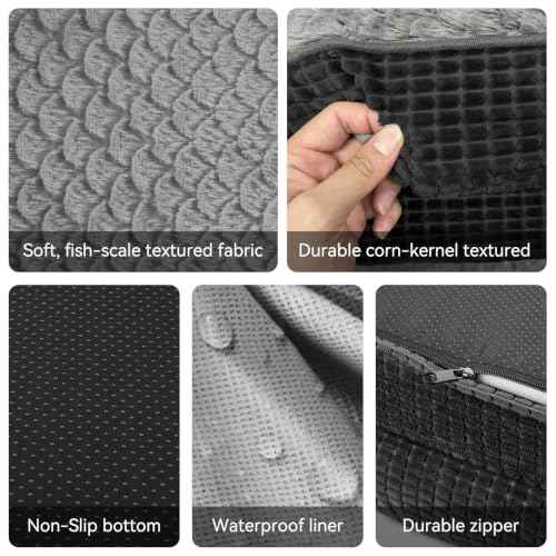 Orthopedic Dog Beds Large Sized Dog (Black / 45"l X 32"w X 7.5"th)